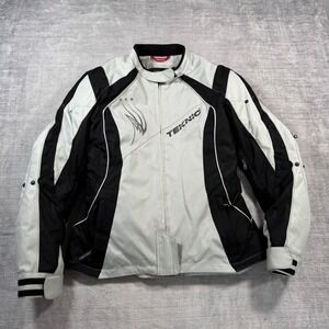 Teknic Motorcycle Jacket Womens 8 White Black Power Skin Padded Racing Moto